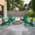 Flash Furniture Green Poly Resin Adirondack Chair 4PK 4-JJ-C14501-GRN-GG